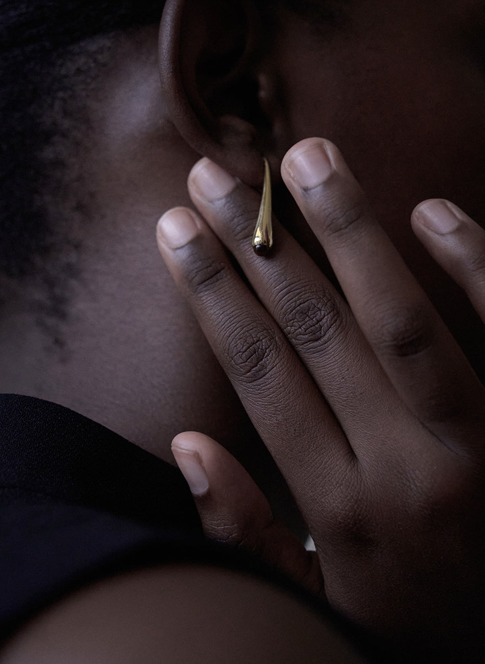 Liquid 03 - Gemstone Gold Vermeil Earring