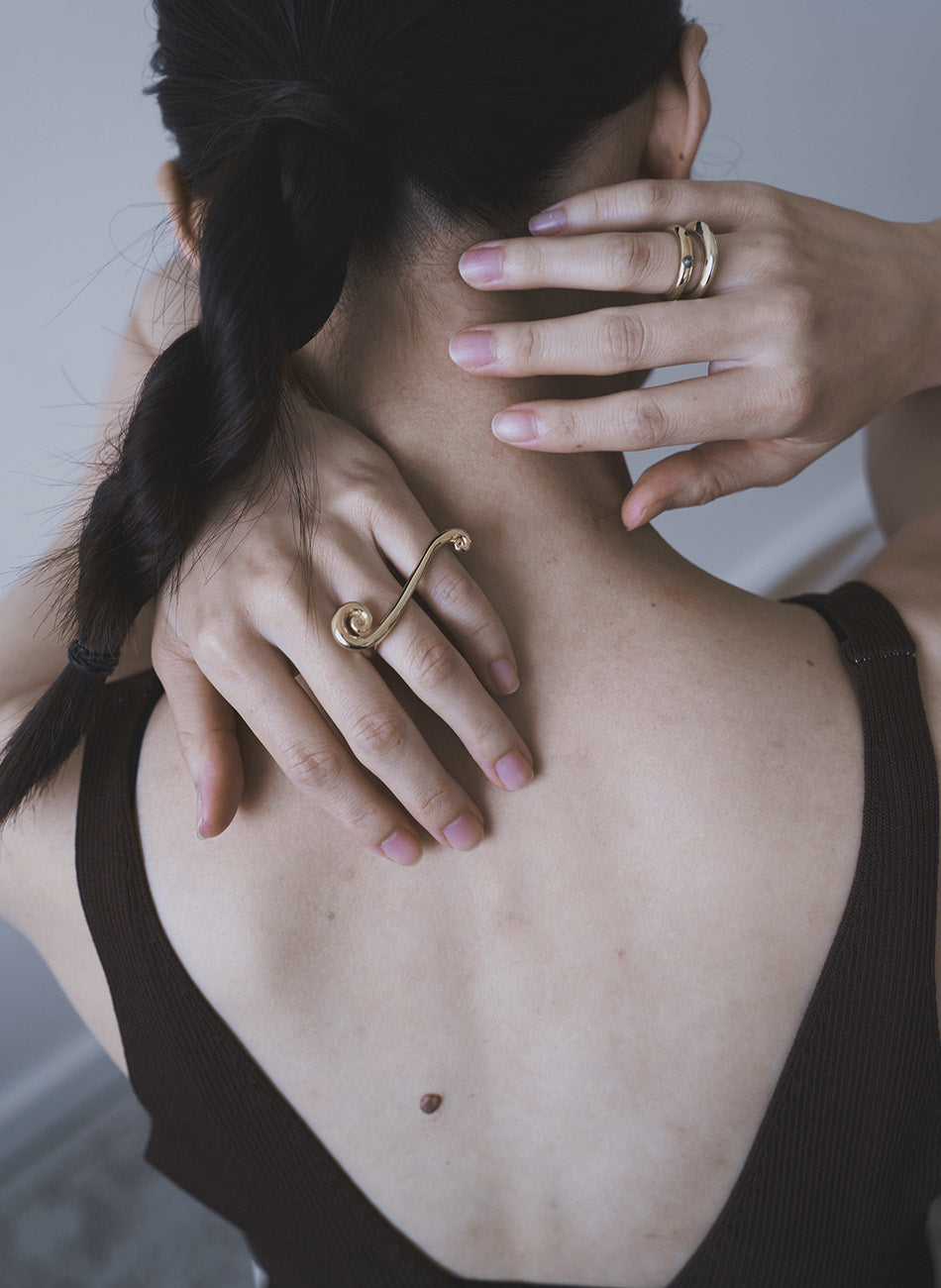 Spiral - Gold Vermeil Double-Finger RIng