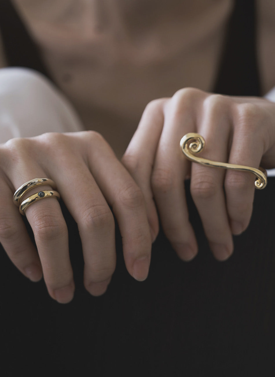 Spiral - Gold Vermeil Double-Finger RIng