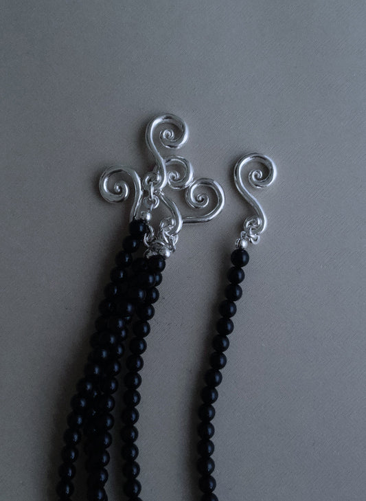 Spiral  –  Black Onyx Choker Necklace