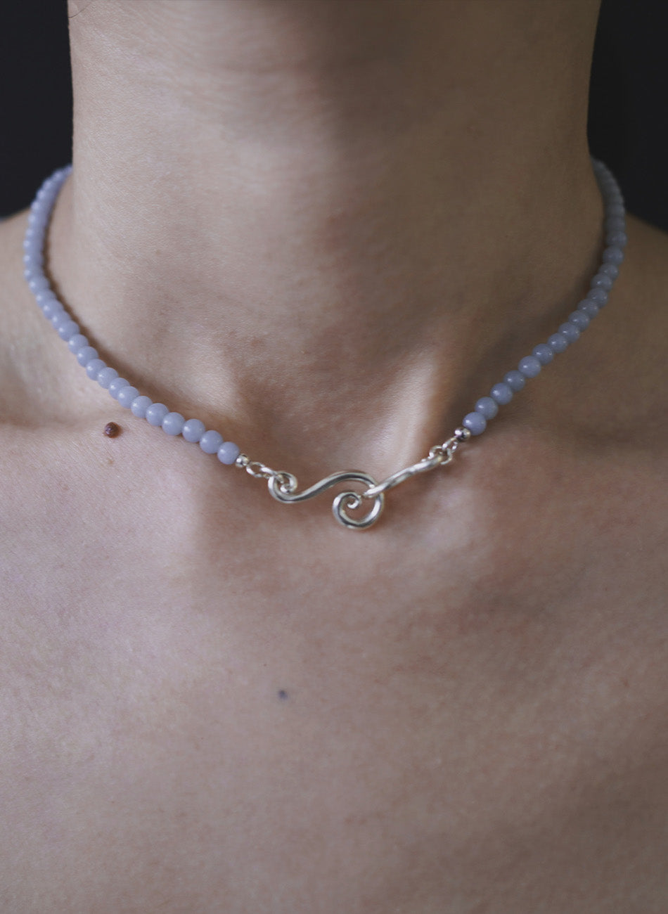 Spiral  –  Peruvian Angelite Choker Necklace